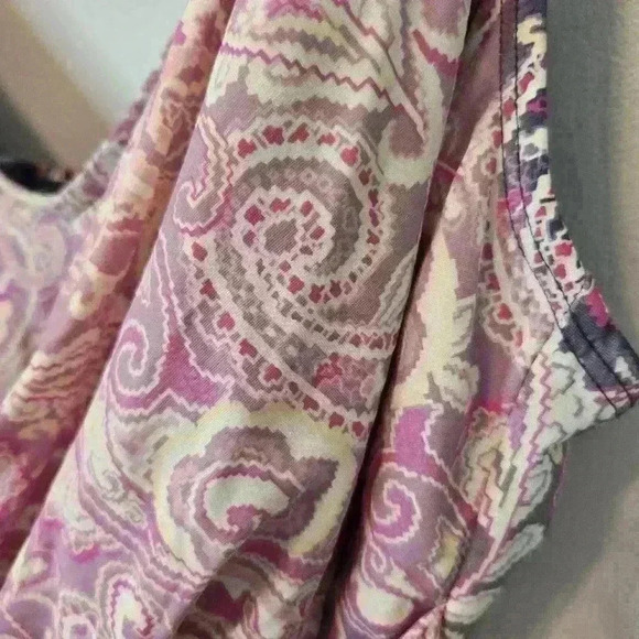 Lands' End Women's One Piece Pink Paisley Swimsuit 50s Style Size 12 - Picture 3 of 10